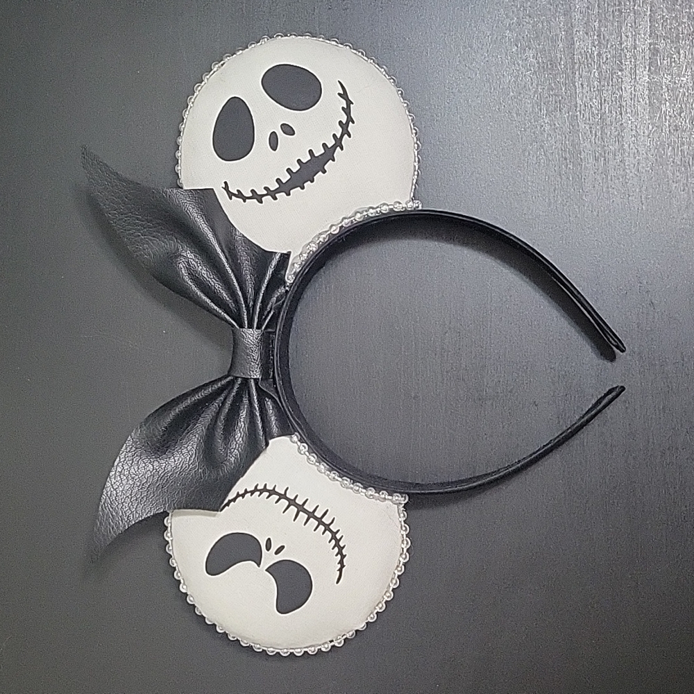 Custom handmade Disney inspired skeleton king Minnie Mouse ears headband OS
